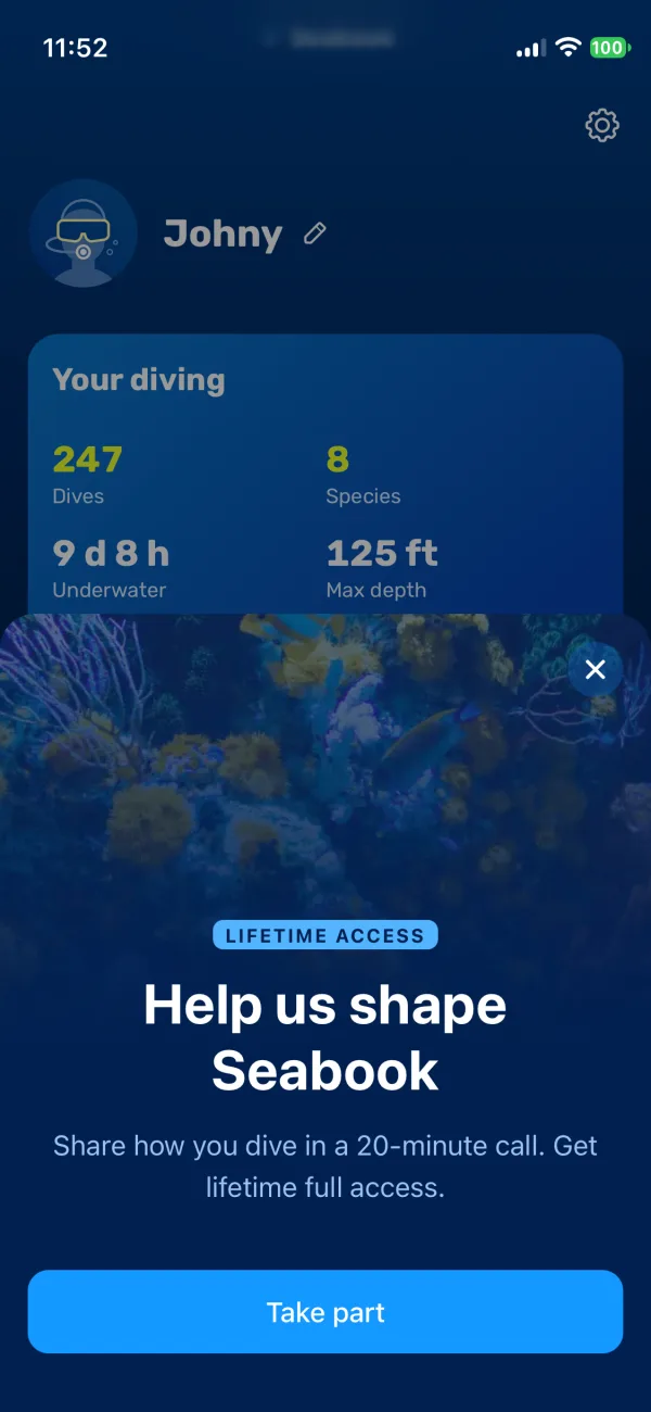 The invitation on an iPhone, in the app's own style